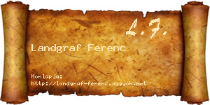 Landgraf Ferenc névjegykártya