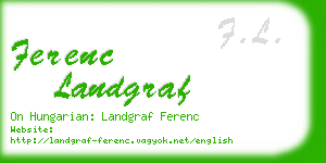 ferenc landgraf business card